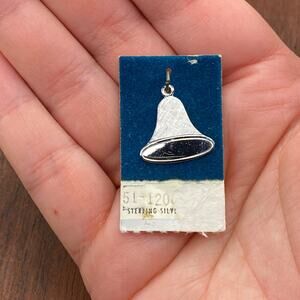 Vintage Griffith 925 Sterling Silver Bell Simple Minimalist Pendant Charm